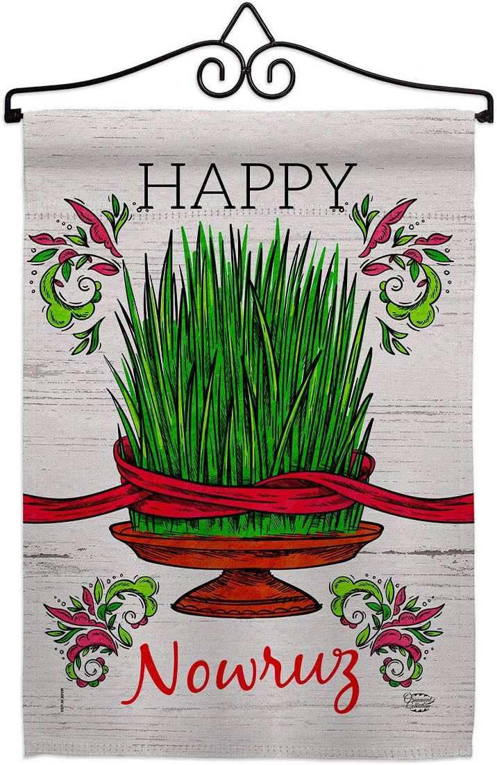 Sabzeh Nowruz Dorm Decor Banner Wall Art Flag Pole Patio Lawn Garden Room Decorations Indoor Outdoor Tapestry Yard Signs Celebration Persian New Year Christian Religion Day Holiday Made In USA