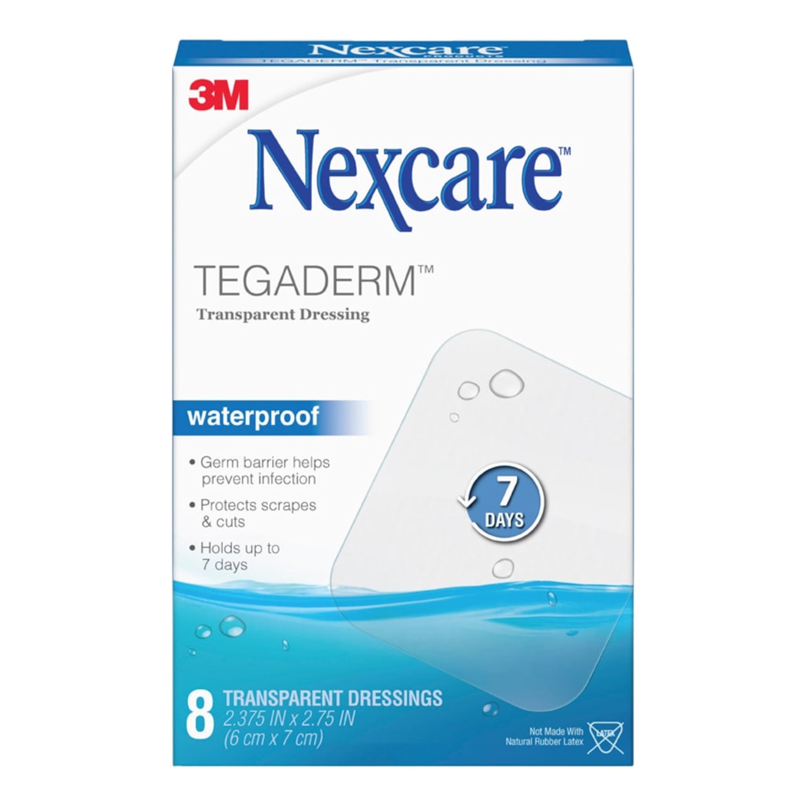 3M Nexcare Tagaderm Transparent Dressing 8/pkg-