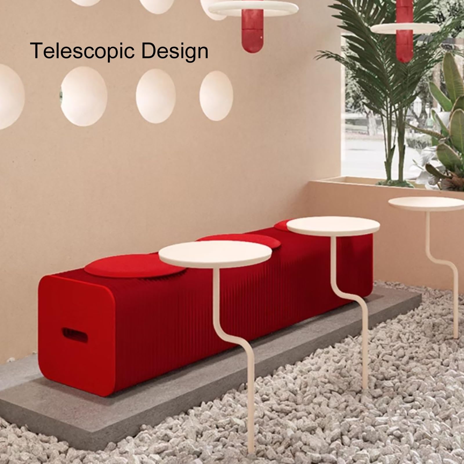 Panca da Tavolo da Pranzo, Panca Portatile con Cuscini, Sgabello Pieghevole in Carta per Soggiorno, Sedia Sgabello Decorativa Salvaspazio(White,S)