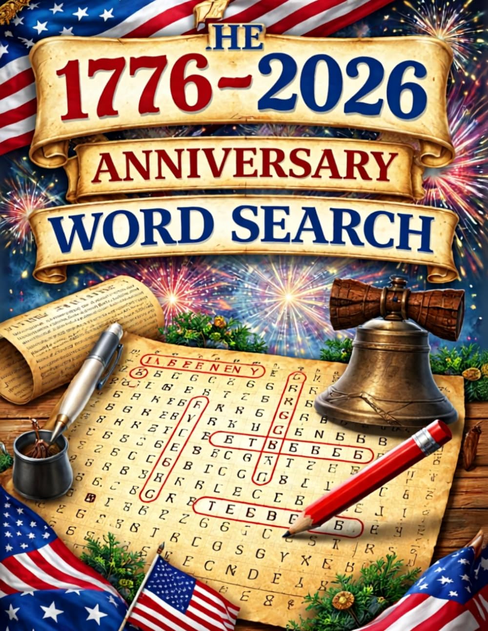 The 1776–2026 Anniversary Word Search: A Fun and Relaxing Journey Through 250 Years of American Heritage, History, and Freedom