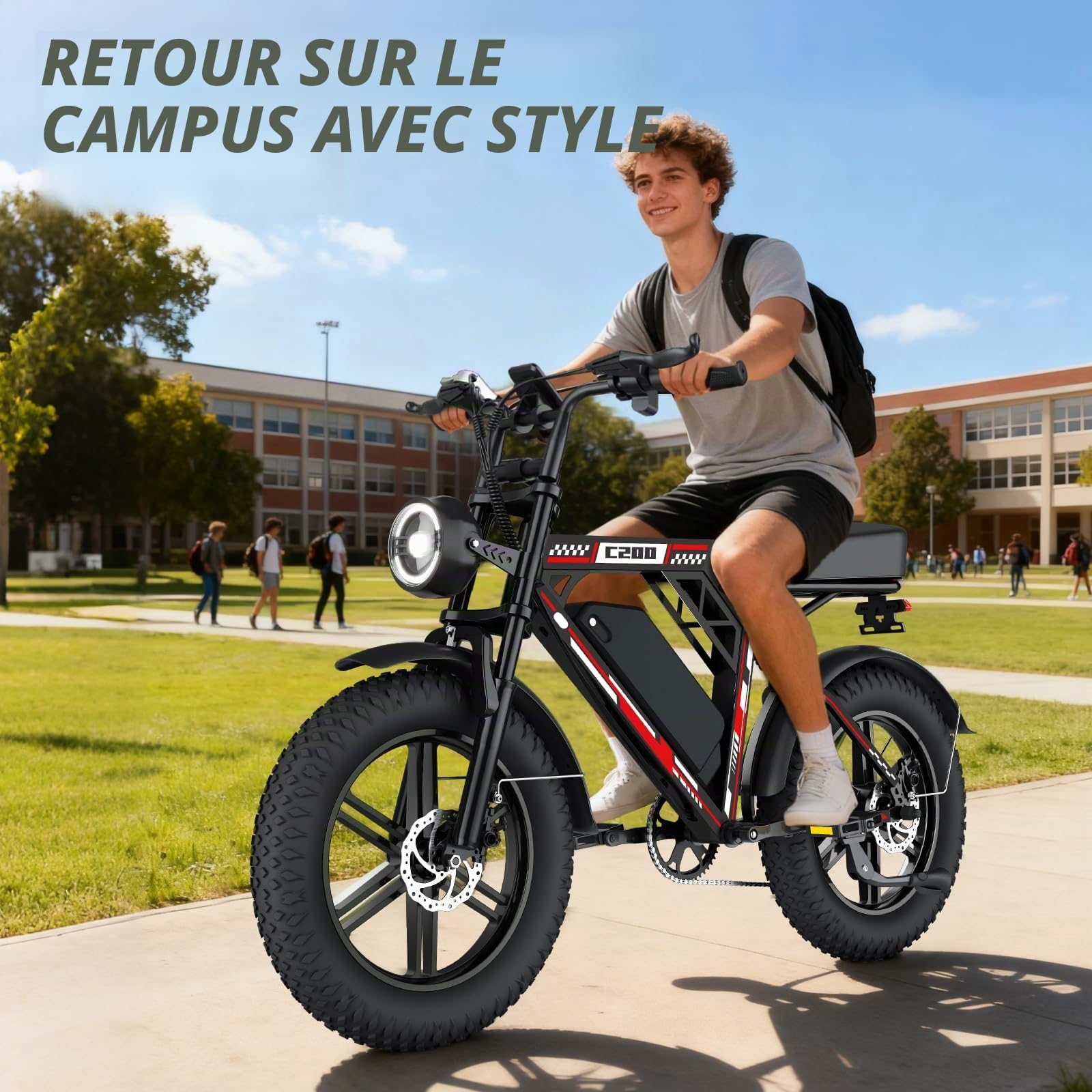 Vélo Électrique, 20" vélo électrique Adulte, Batterie 15/17/20AH, Autonomie 60-100 km, Vélo de Trekking, E-Bike, vélo électrique Urbain