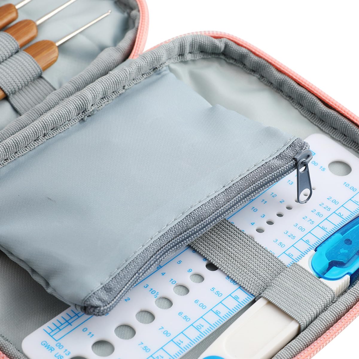FELTECHELECTR Häkelnadeln Satz mit Tpr Softgriff und Edelstahl Glatte Oberfläche ohne Grate für Selbstgemacht Häkelprojekte Inkl Aufbewahrungstasche für Strickliebhaber und Anfänger
