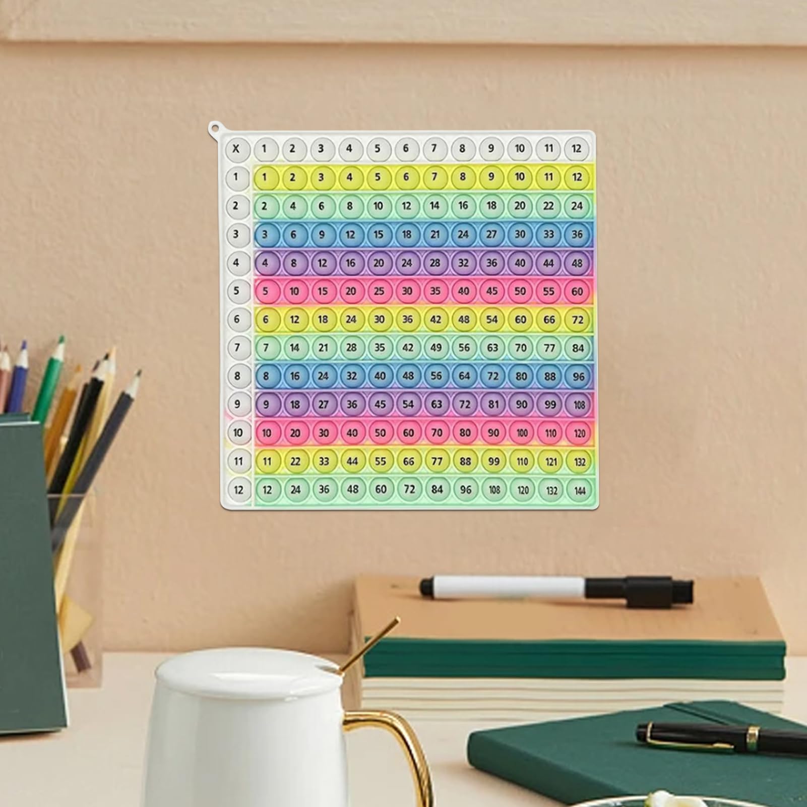 Multiplication Pop Fidget Toy Maths Chart, Multiplication Tables for Kids Times Table P-oppet 12x12 - Image 3