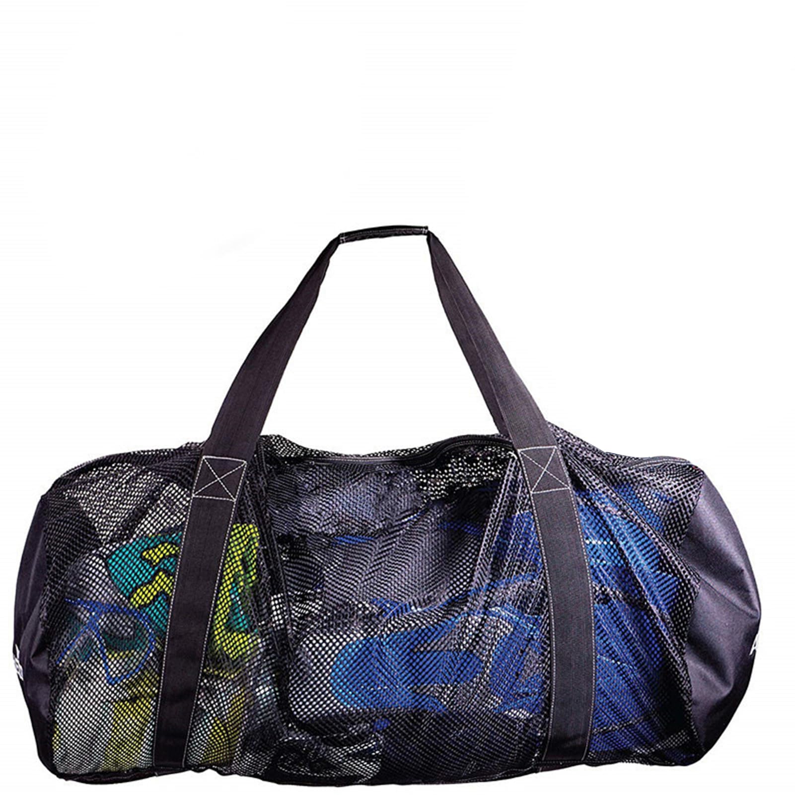 Borsa da spiaggia pieghevole di grandi dimensioni, extra grande, con grande capacità, in rete, per snorkeling, nuoto e campeggio (piccola)