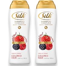 SILK 2 in 1 Shampoo and Conditioner for Colored Hair Volumizing for Color Treated, Dyed & Bleached Strands With Raspberry Seed Oil High Gloss Finish Berry Scent, 13.6 Fl Oz Pack of 2