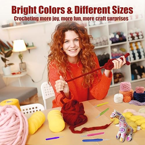 Miniatura 7 de Dasonwin Juego de ganchos ergonómicos de ganchillo, ganchos de agarre cómodos para artritis, kit completo de principiantes a expertos, incluye