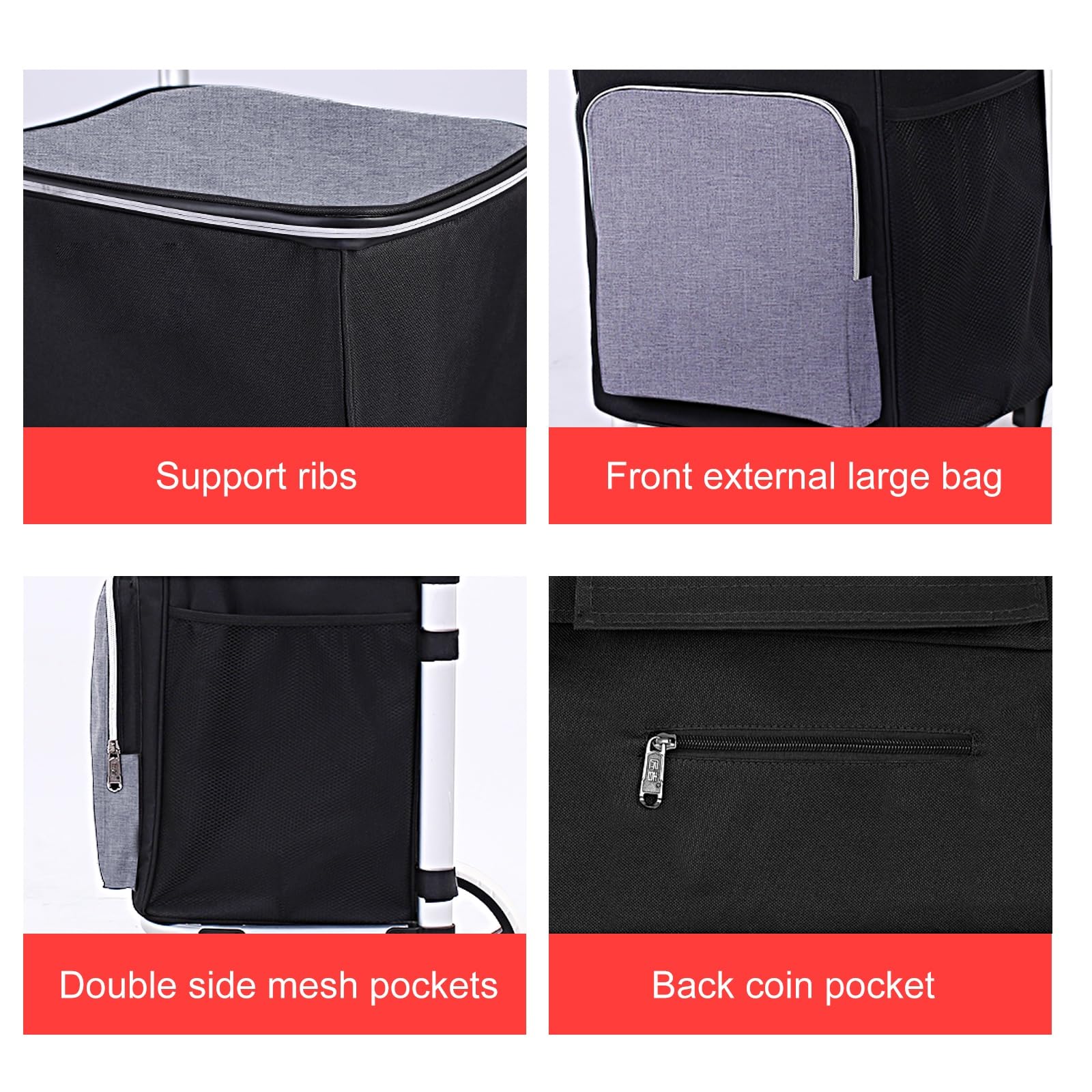 Carrello per la spesa pieghevole e portatile, leggero e versatile, per la spesa, la lavanderia, i bagagli, ideale per lo shopping e le commissioni