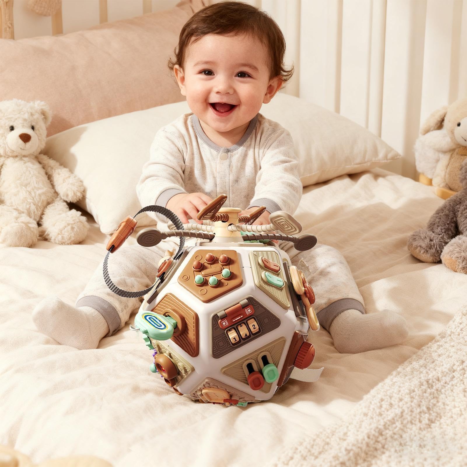 Generico Cubo Occupato, Giocattolo sensoriale interattivo per 6+ | Apprendimento Genitore-Bambino, Unisex Ragazzi e Ragazze, Early Learning Busy Cube per Sviluppo e