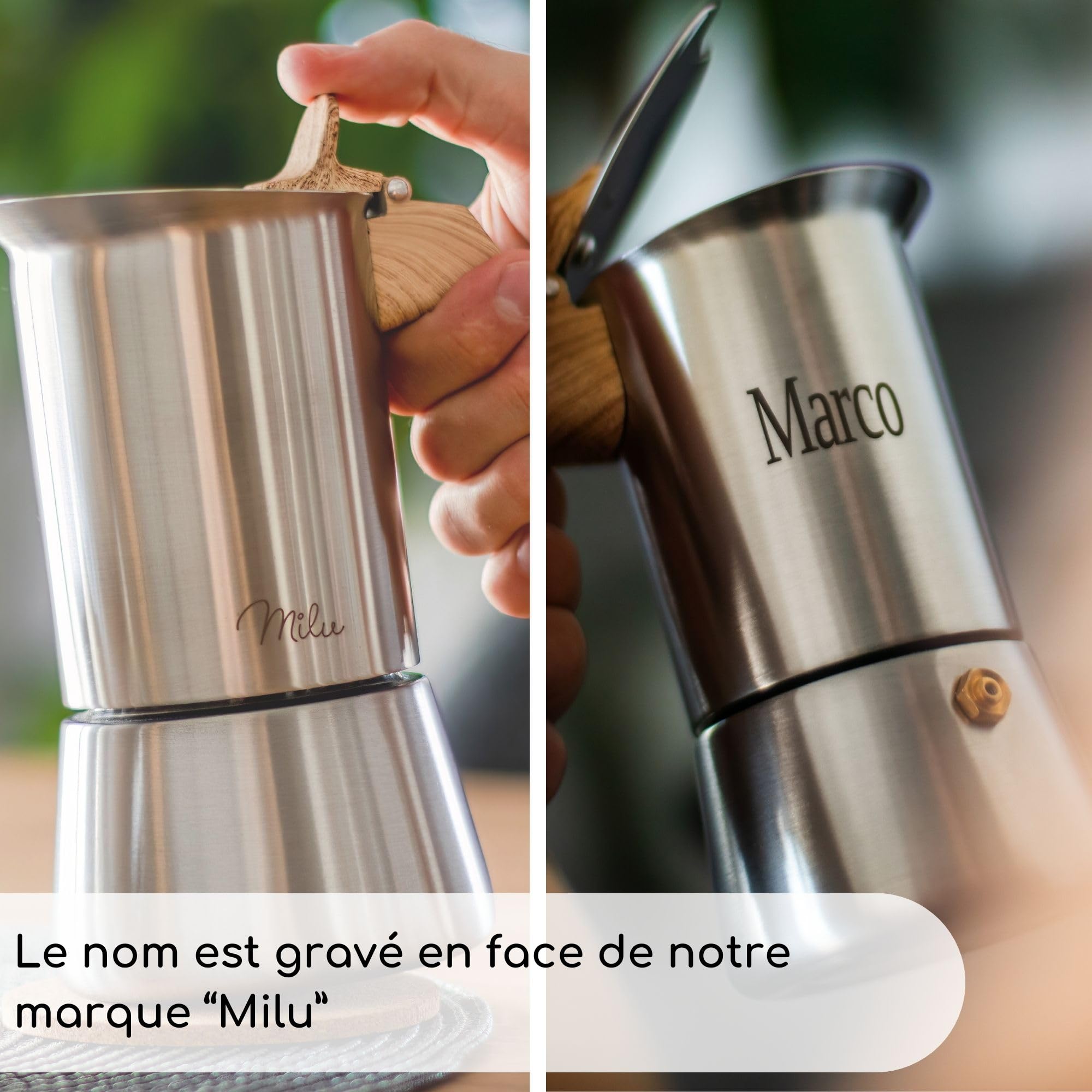 Cafetière Italienne Milu Induction - 9 Tasses (400ml) - Aluminium - Inclut Accessoires