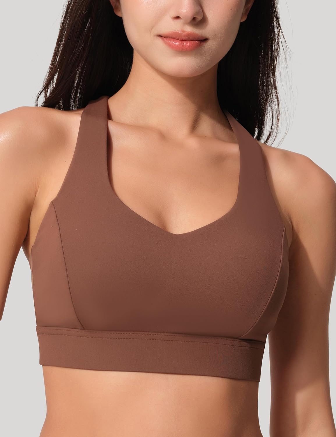 Sports Bras for Women Criss Cross Back - V Neck Adjustable Wide Straps High Support Removable Pad Gym Crop Tank Tops - Image 2