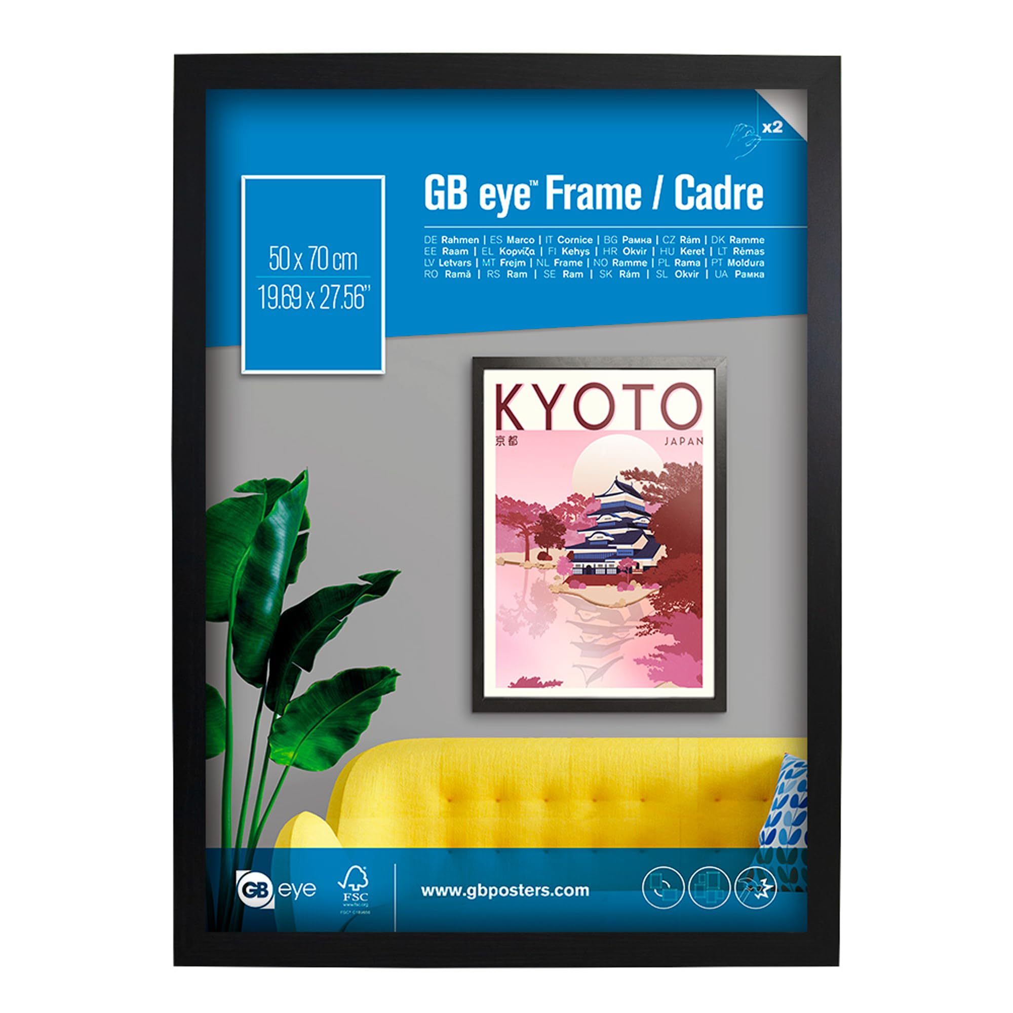 GB Eye Contemporary Wooden Black Picture Frame - 50 x 70cm