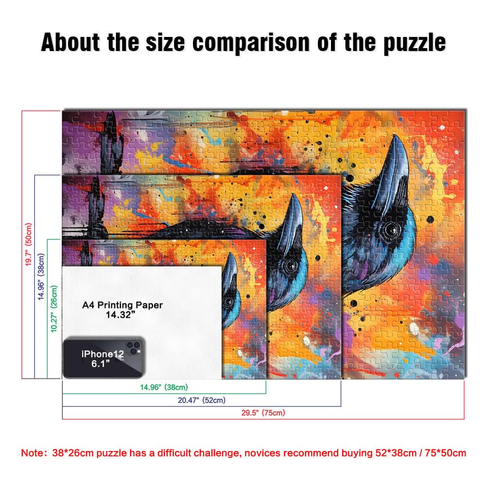 Acquerello astratto corvo Puzzle da 2000 pezzi per adulti giocattoli educativi per l'apprendimento offerte come regali per tutta la famiglia 70x100cm