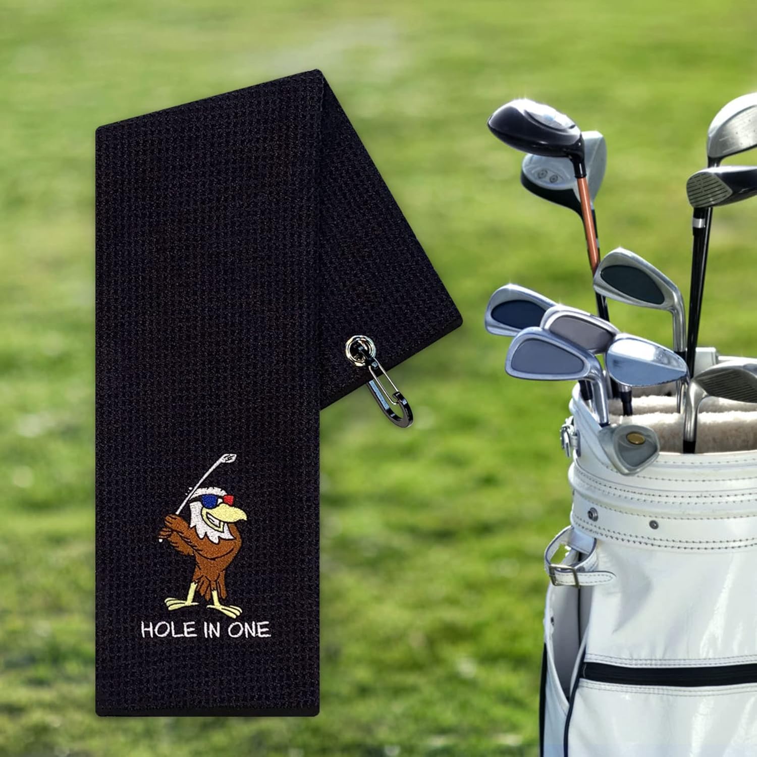 review RATCHETER Golf Towel Microfiber Waffle Pattern Golf Towel, Golf Accessories for Men Funny, Golf Gift for Men and Women