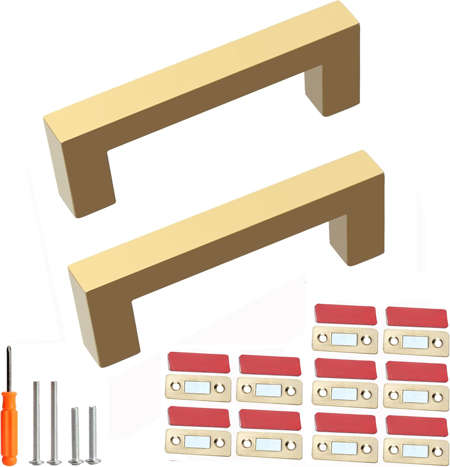 Redunest Pulls Gold Handles 10 Pack 3 Inch Square