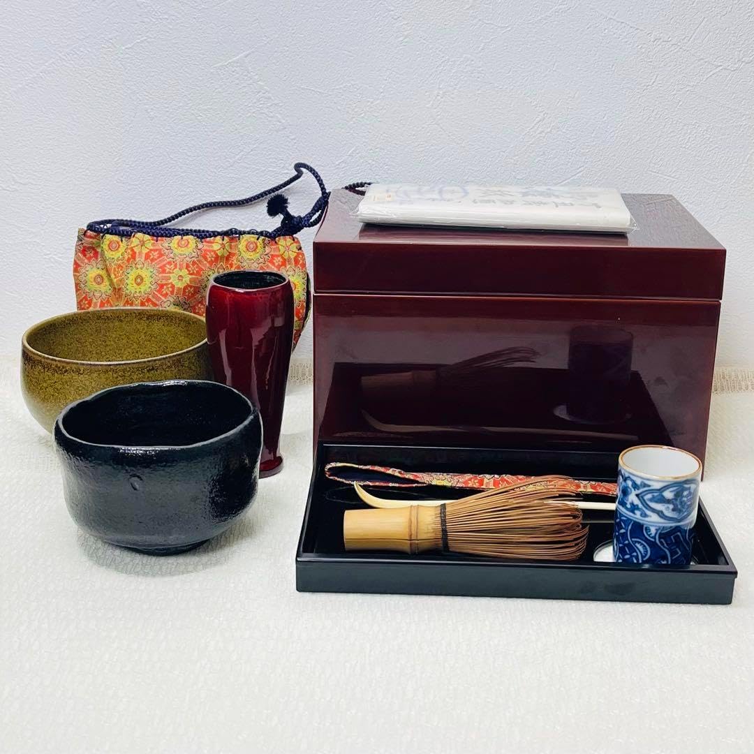 茶筅 7本セット 茶箱付き 茶器/茶道具 茶箱セット】 茶箱面朱
