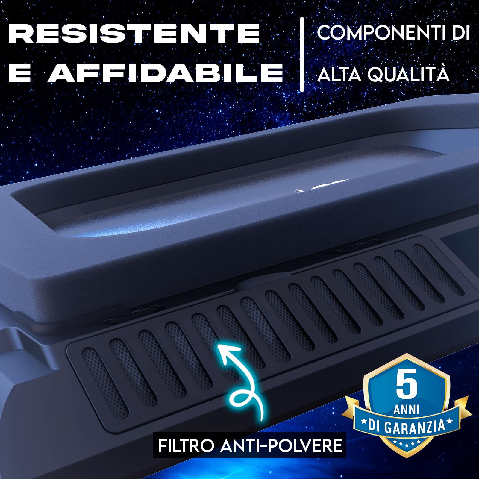 KLIM Everest Plus Base Raffreddamento Ventole PC Portatile Gaming 6300 RPM | Base raffreddamento PC DC con due ventole turbo, luci RGB, schiuma sigillata - raffredda veloce. Per portatili 11-17,3 poll.