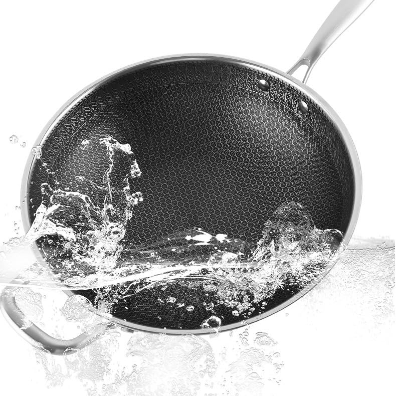 Wok de fondo plano hierro 32 cm miniatura 2