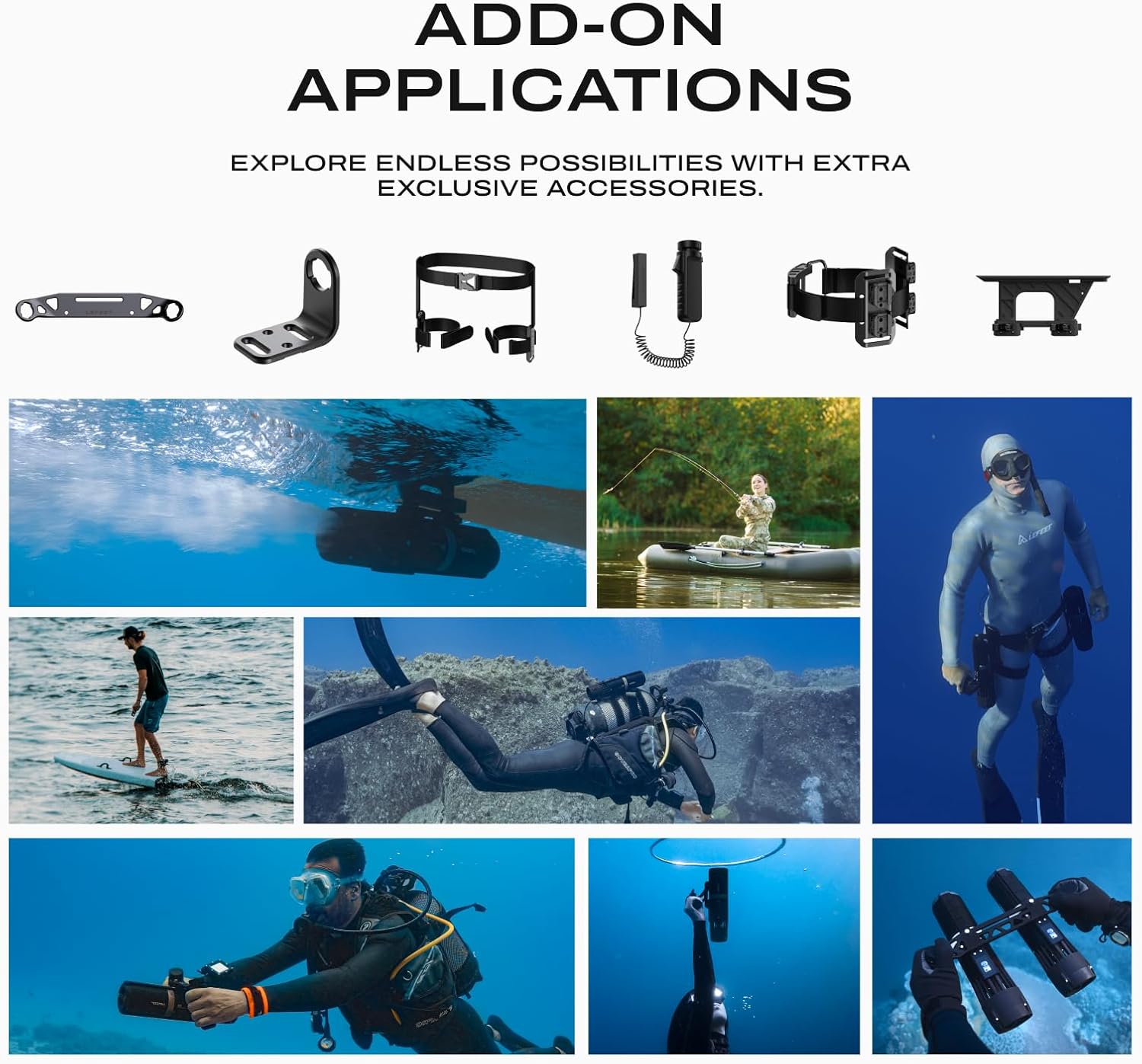 Lefeet P1 underwater scooter (professional degree): max 2m/s super power mini, integrated camera support, modular design expands, 60 m of waterproof sea scooter for diving, snorkeling, swimming 10 710nbUeWefL. AC SL1500