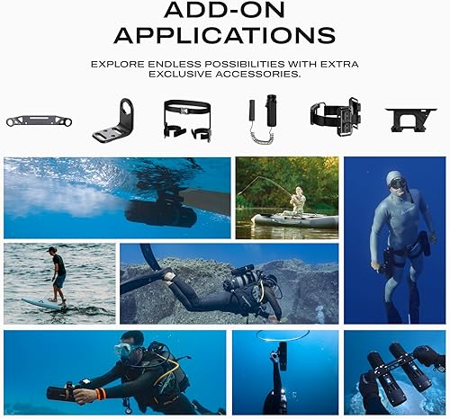 Miniatura 9 de LEFEET Patinete subacuático P1 Grado profesional Max 6.6 fts Super Power Mini, Soporte de cámara incorporado, Diseño modular se expande, Scooter de