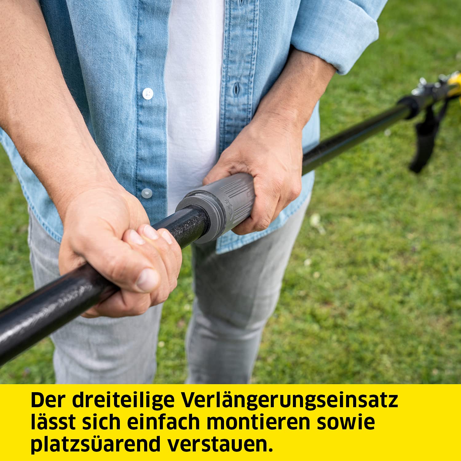 Kärcher 18 V Akku-Teleskopsäge PSW 18-20, Schwertlänge: 20 cm, Länge: bis zu 2,90 m, automatische Kettenschmierung, Leistung: max. 80-160 Schnitte, verwendbar mit dem Kärcher 18-V-Akku, ohne Akku