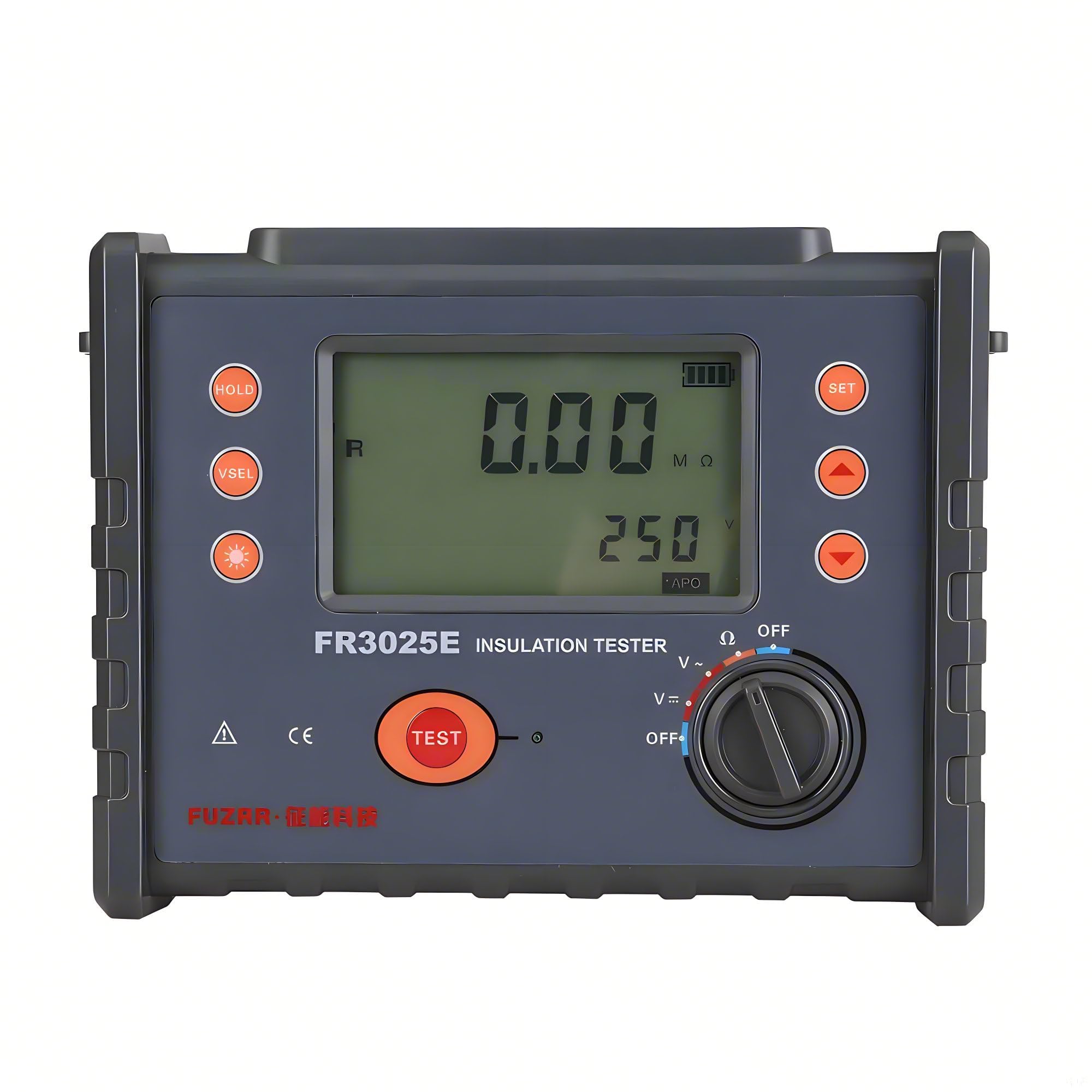 FUZRR FR3025 FR3025E Megohmmeter 200G? High-Voltage Insulation Resistance Tester 2500V/5000V Ohm Meter Professional Digital Ohmmeter Electrical Megameter(FR3025)