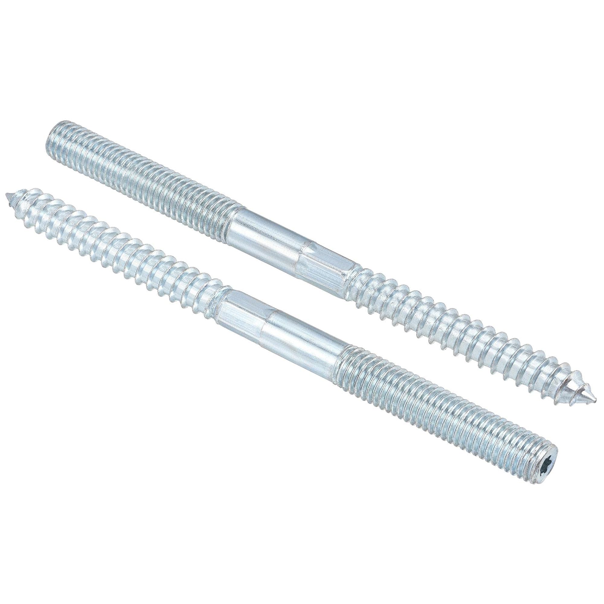 TOP-VIGOR 10Pcs Hanger Bolts, M10x140mm Double Headed Bolts Self Tapping Screw, Double Ended Dowel Screws