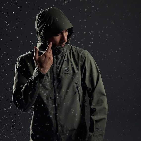 KAILAS Men's Rain Hard Shell Jacket Hooded Waterproof Windproof Breathable Lightweight Hiking Mountain Outdoor Jacket