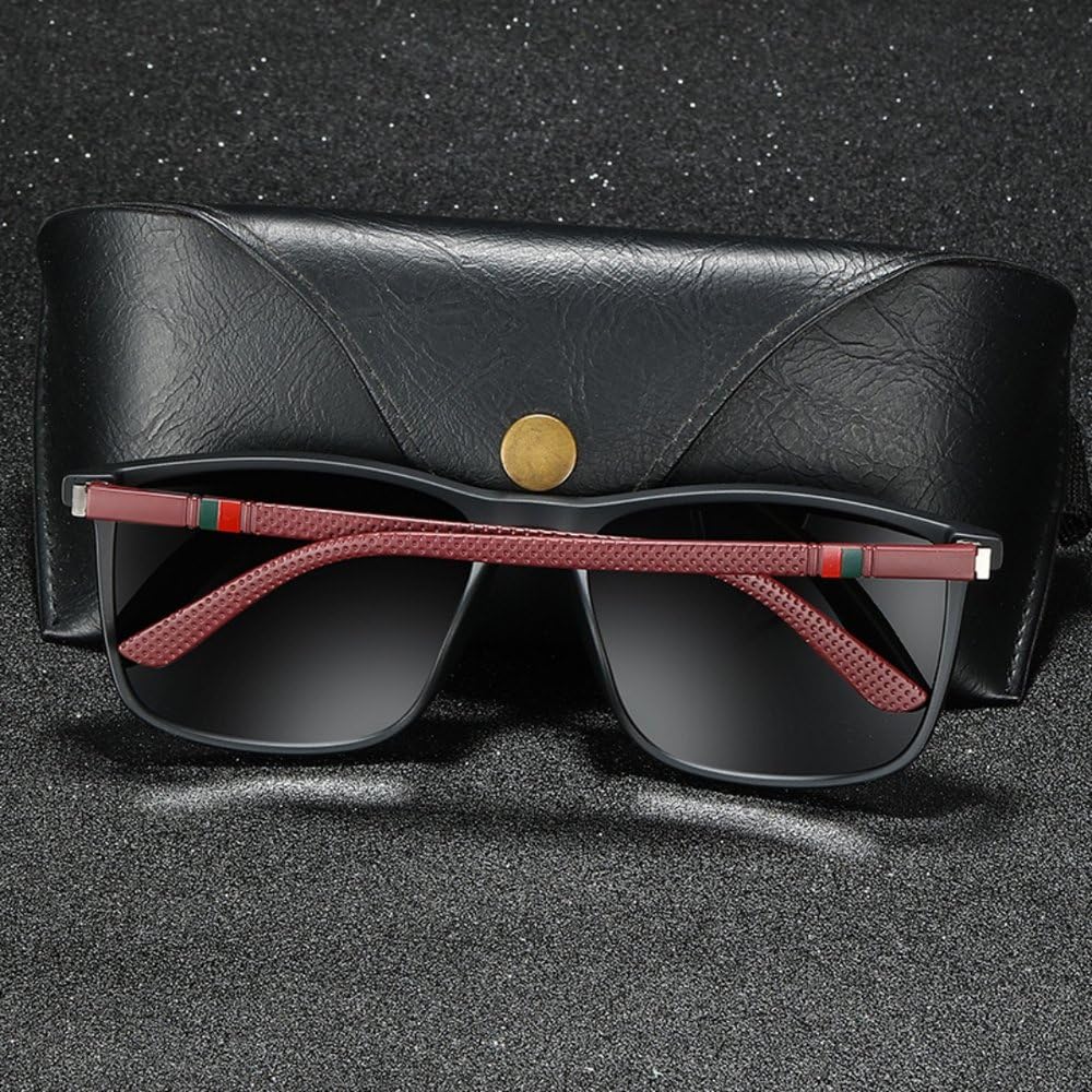Okulary przeciwsłoneczne z polaryzacją w kwadratowej ramce, męskie i damskie, modne, z filtrem UV400, unisex, męskie, vintage, sportowe, jasnoczarne, 1