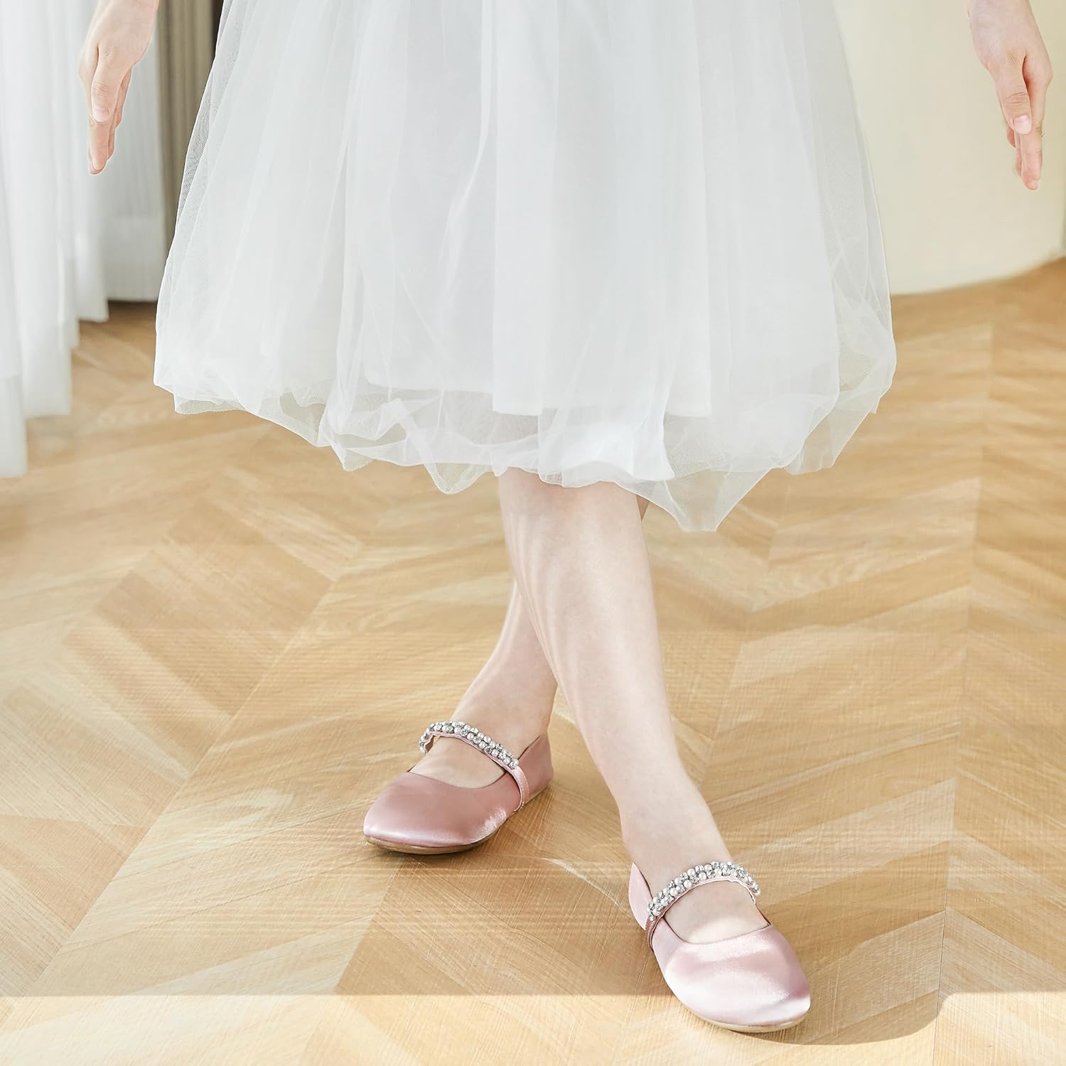 Felix & Flora Girls Toddler Little Ballet Shoes - Flower Girls Mary Jane Flats Dress Shoes Party Wedding - Image 2