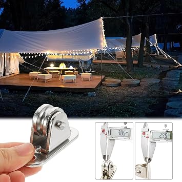 2 Pcs Single Pulley Blocks, Rope Roller,pulley Wheelfor Cord Material Handling Moving Pool Sunshade Heavy and Ceiling Curtains