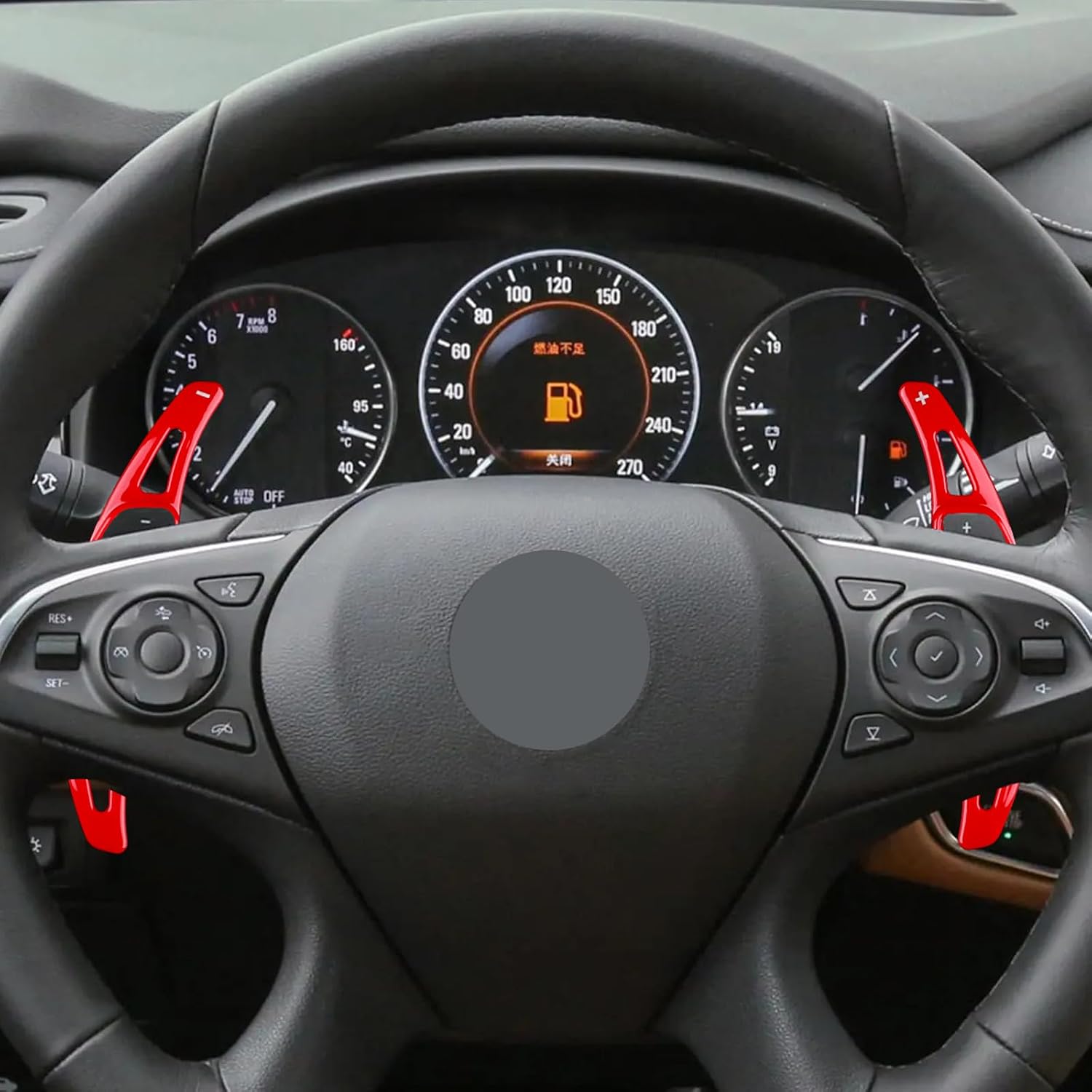 KUNGKIC for Cadillac XT5 2016 2017 2018 Steering Wheel Paddle Shift ABS DSG Extensions Decoration Interior Accessories 2 PCS Red