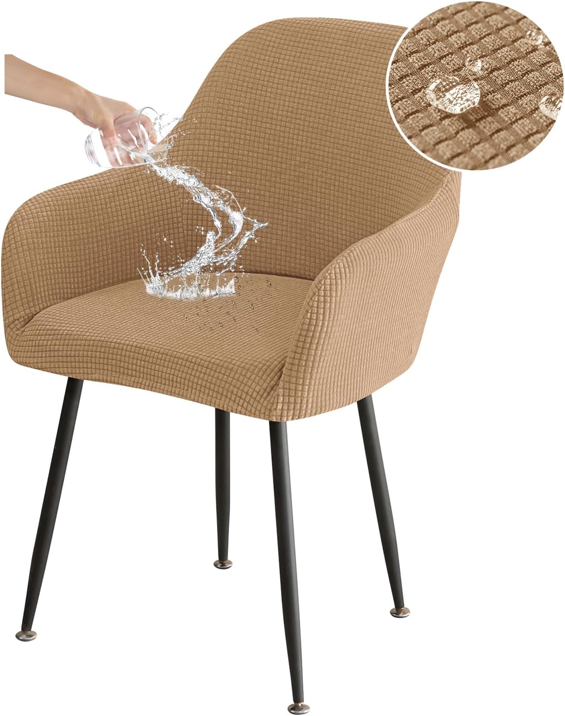 CRFATOP Set of 1 Waterproof Curved Back Chair Cover Stretch