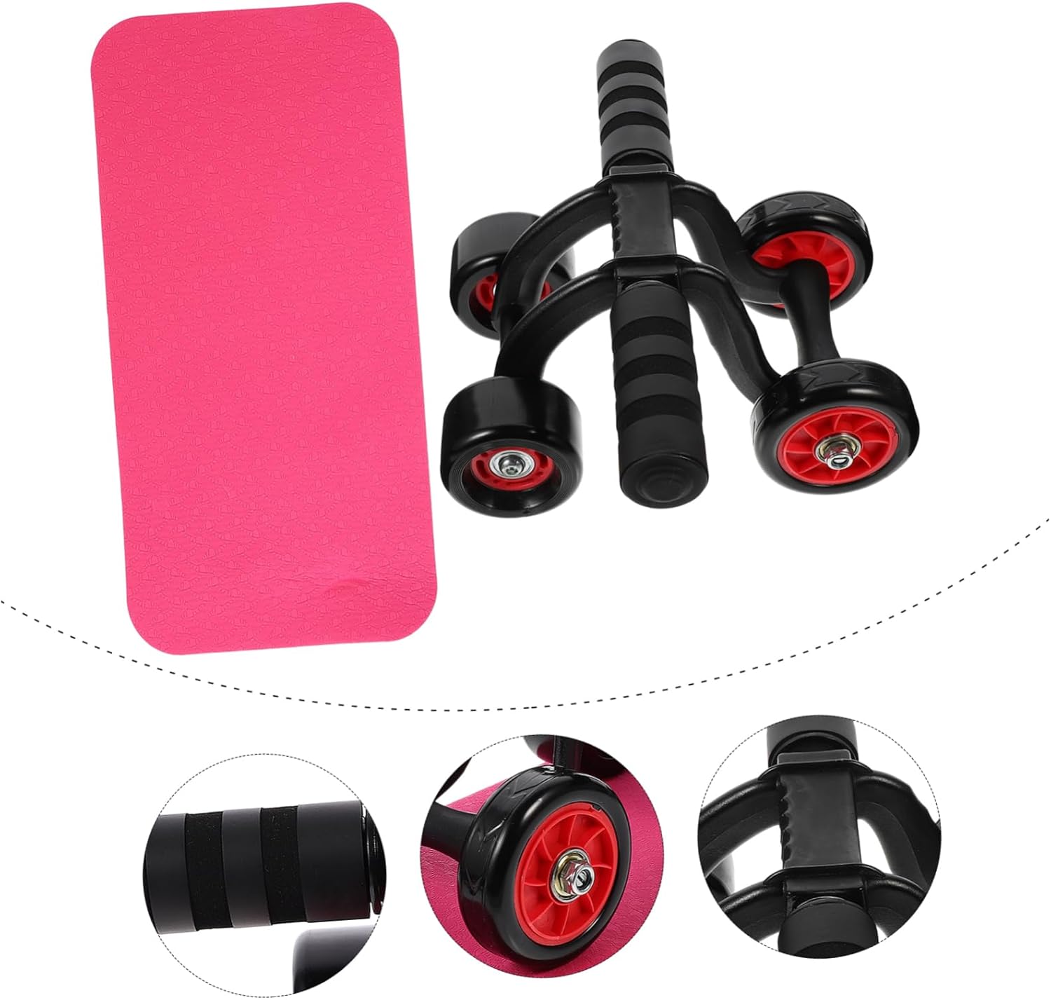 POPETPOP 1Set Durable Ab Roller Wheel for Core Workout Fitness Equipment for Beginners Advanced Skid Resistant Design with Comfortable Handle Strengthen Stomach Back Sides