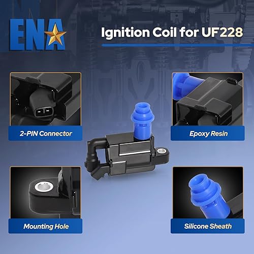 Miniatura 4 de ENA Juego de 3 bobinas de encendido, 6 bujías de platino y 3 cables compatibles con Toyota Lexus 2001-2005 IS300, GS300 1998-2005, SC300 1998-2000,