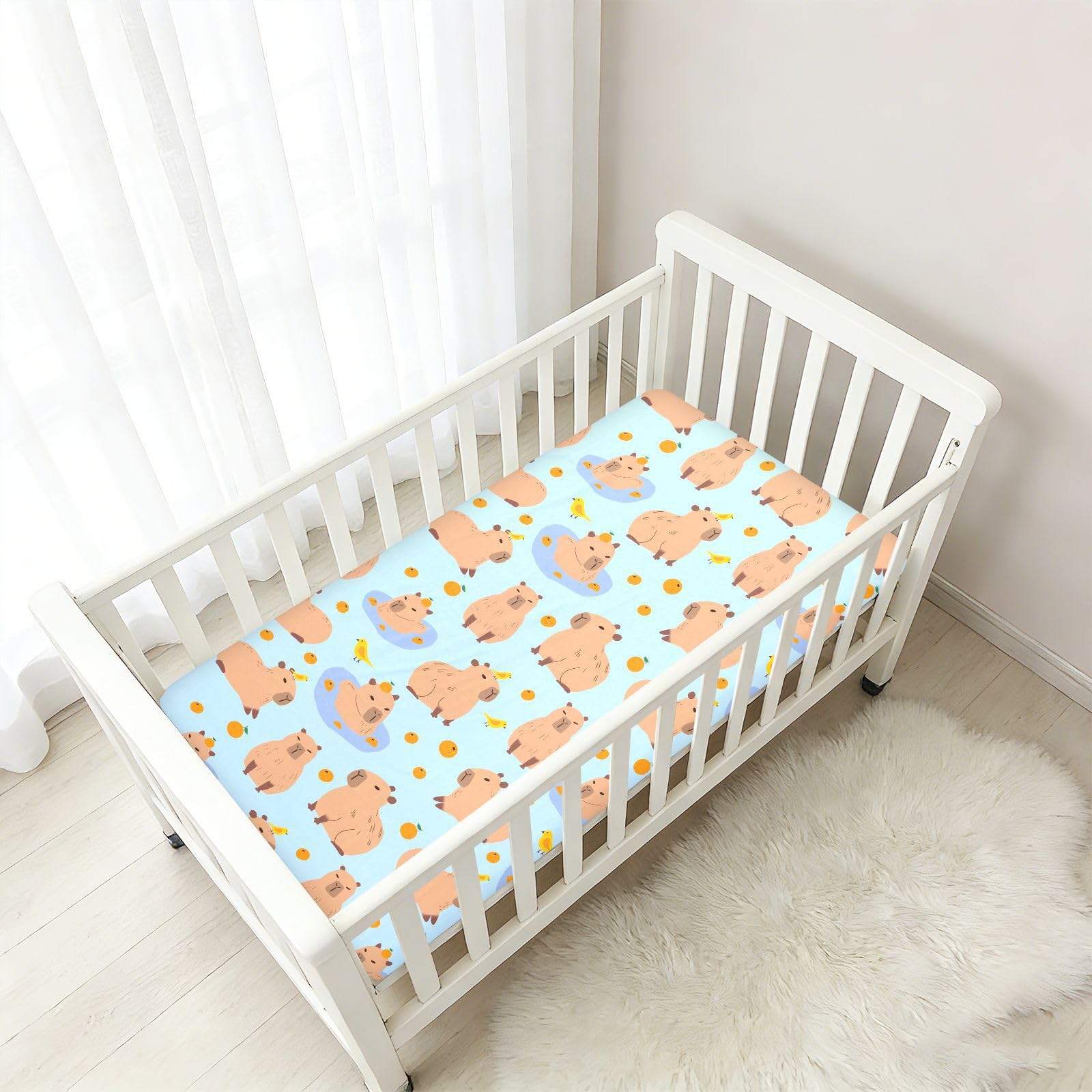Babybettlaken für Jungen und Mädchen, weich, für Kleinkinder, Standardmatratze, 71,1 x 132,1 cm, Orange