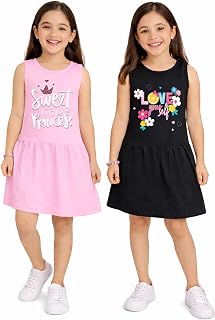 Kuchipoo Girls Regular Fit Cotton Frocks - Pack of 2 Price In India