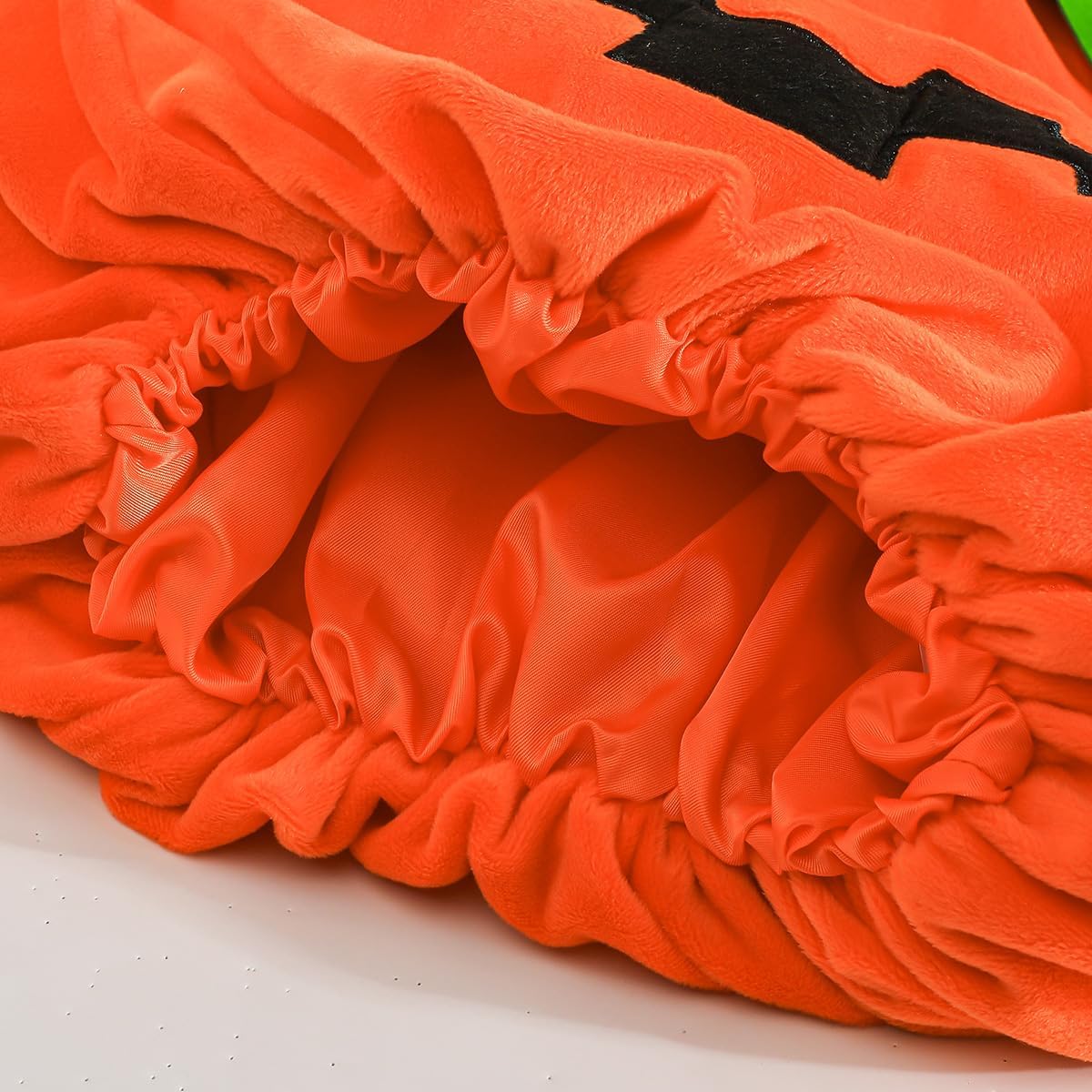 Noubeau Toddler Baby Boys Girls Halloween Costume Newborn Pumpkin Romper Bodysuit Infant Jumpsuit Cute Pumpkin Clothes Hat