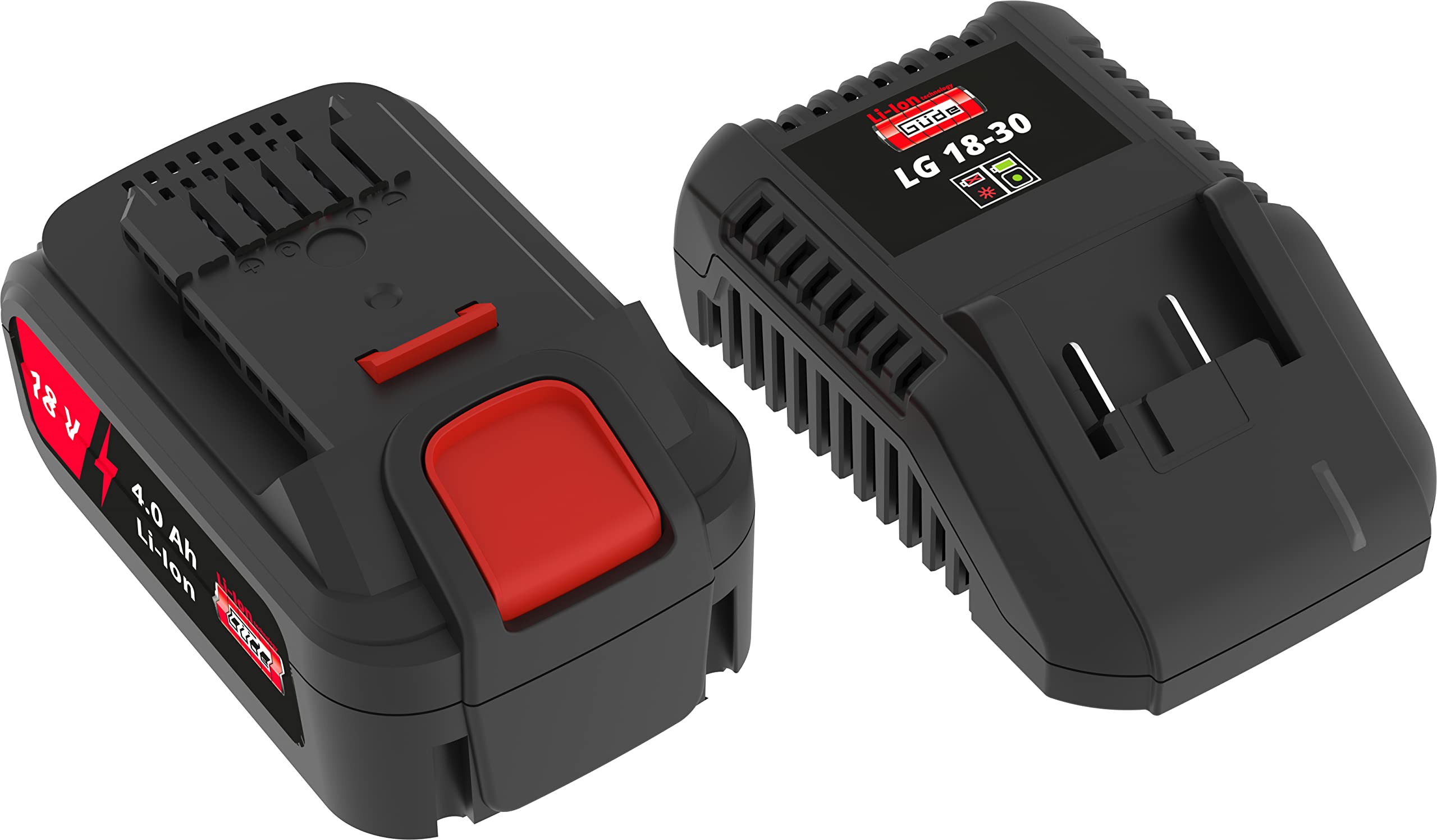 Güde LGAP 18-3040 58553 - Cargador con batería (4 Ah, cargador rápido de 3 A), color negro