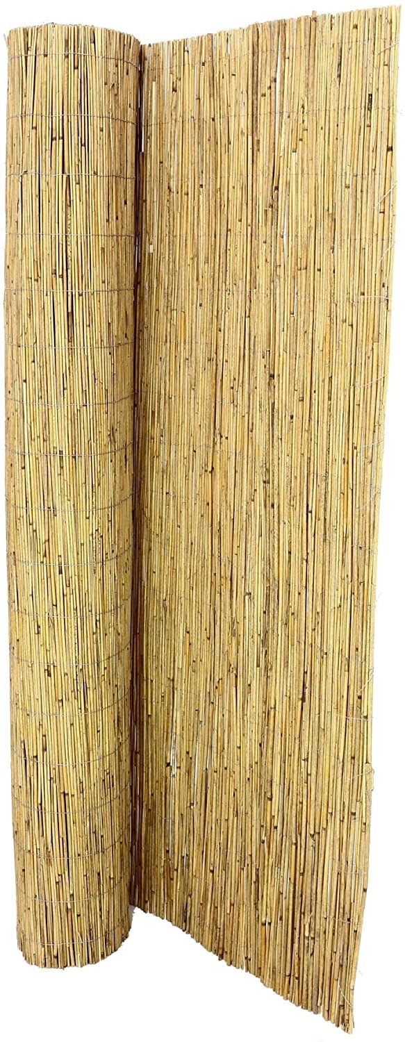 Natural Reed Fence Natural Garden Peeled Reed Screening Roll Privacy Border Wind/Sun Fencing 4m (1m x 4m)