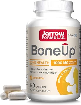 Jarrow Formulas BoneUp for Bone Density - Vitamin D3 and K2, Calcium Support, 120 Capsules, Provides Skeletal Nutrition, Up to 20 Days Supply