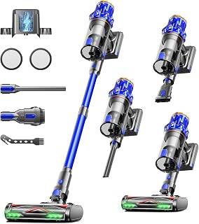 Aspiradora inalámbrica 60KPA 650W 70min, Aspiradora Vertical con Depósito de Polvo de 1.8 L, Pantalla LED, Antienredo Función, para Pelo de Mascotas, Alfombras y Suelos de Madera