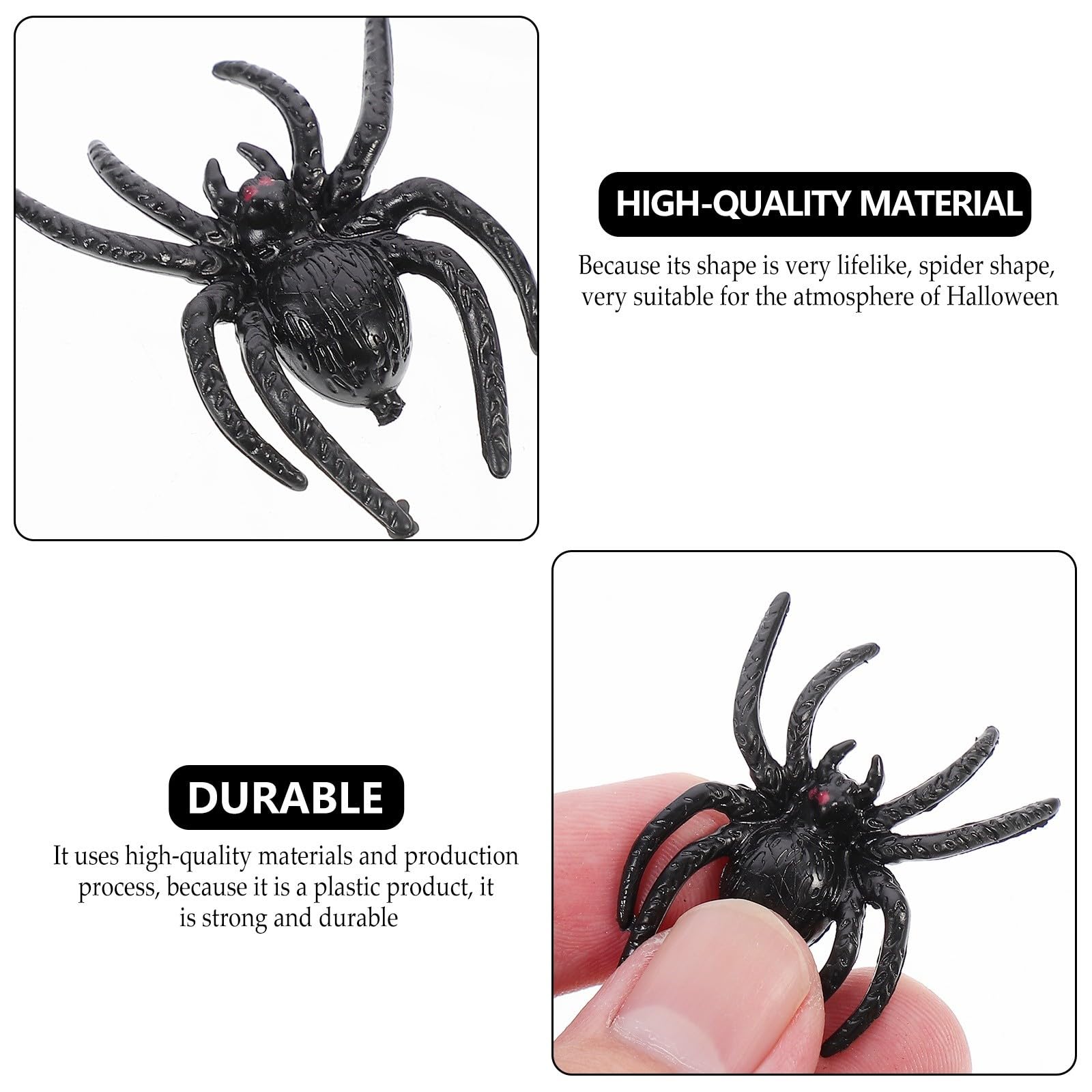 GALPADA 300 Pezzi Ragno Finto Nero in Plastica, Decorazione Halloween