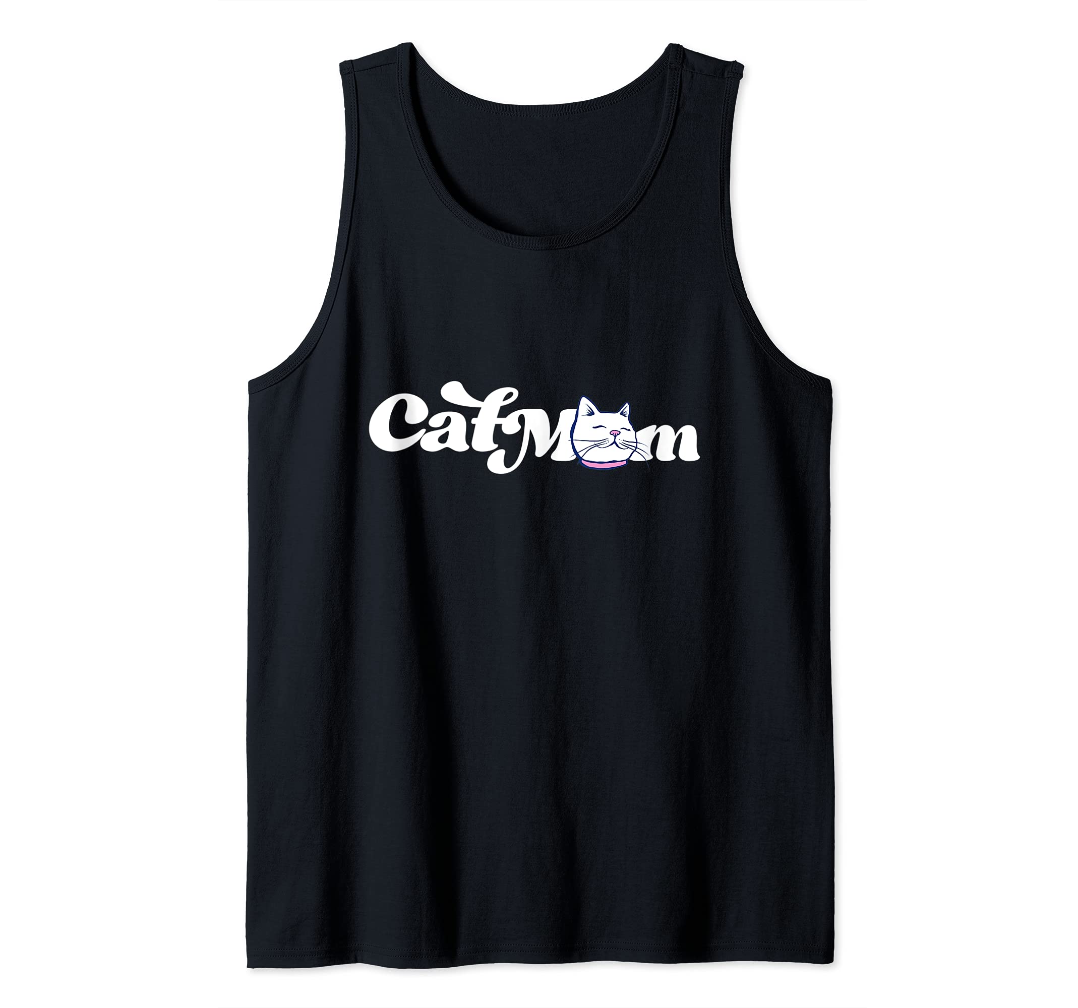 Cat Mom funny cat person design cat people humor Tank Top, Black