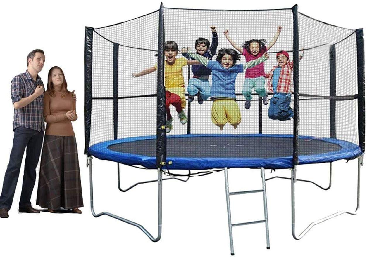 Rainbow Toys - 14Ft Trampoline for Kids Trampoline Fitness Exercise Equipment Outdoor Garden Jump Bed Trampoline With Safety Enclosure.