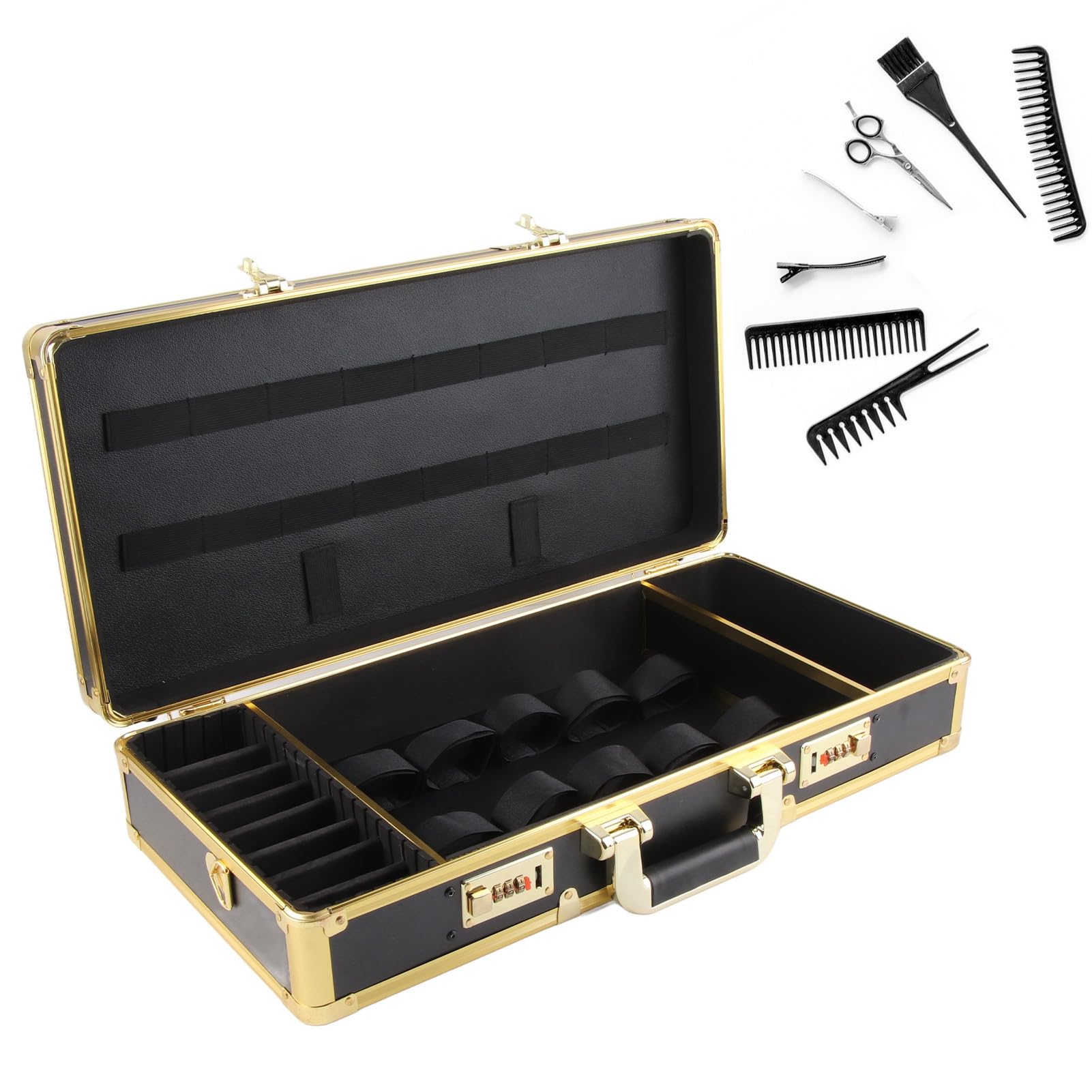 Beauty Fryzjer Case Przenośny Schowek na Narzędzia Fryzjerskie Grzebień Maszynka do Strzyżenia Włosów Nożyczki Organizator Etui na Hasło Futerał do Przechowywania w Wystarczającej Ilości Miejsca
