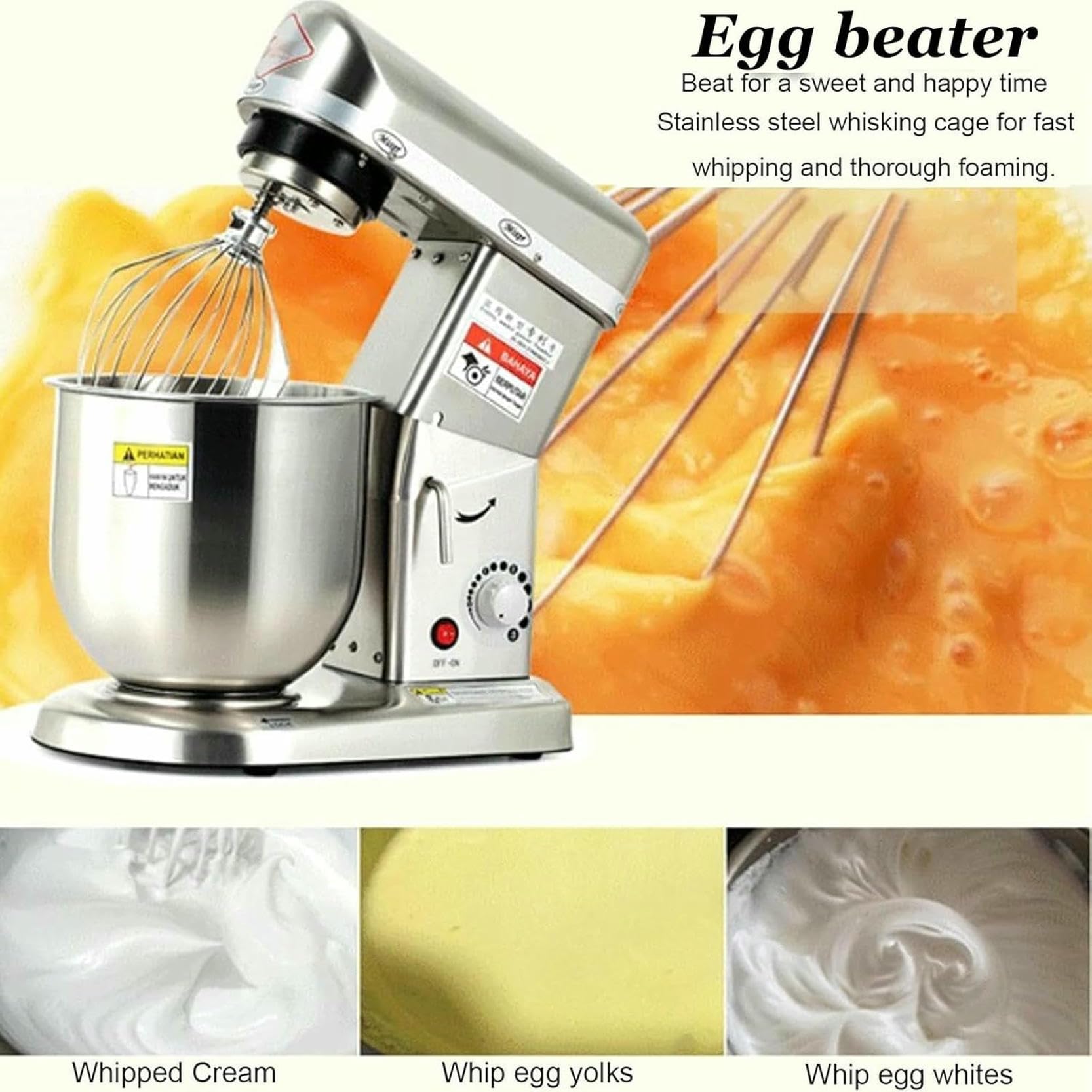 Mixer Stand 350W/500W per Crema, Stampante Commerciale, Robot da Cucina E Miscelatore da Cucina con Gancio del Mixer, Gancio per L'Impasto, 5L