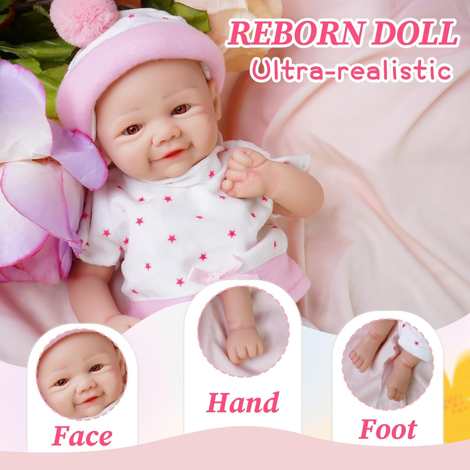 Silicone Realistic Reborn Baby Dolls -12 Inch Lifelike Reborn Baby Dolls Silicone Full Body Lifelike Newborn Girl for Children 3+