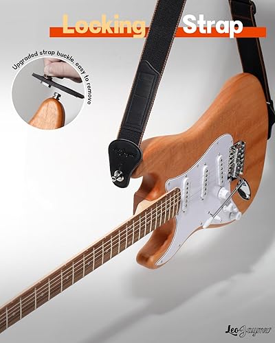 Vista 42 de Leo Jaymz - Juego para armar tú mismo tu guitarra eléctrica, cuerpo de caoba, mástil de arce, diapasón de ébano, incluye todos los componentes (BC)