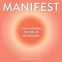 Manifestation 2026 Calendar | Motivational Quotes, Modern Wall Calendar | Manifest Planner, Positive Thinking Mantras | Growth Mindset | Marble City Press | 12” x 24” Open | Sustainable | Plastic Free | Printed on Thick Art Paper