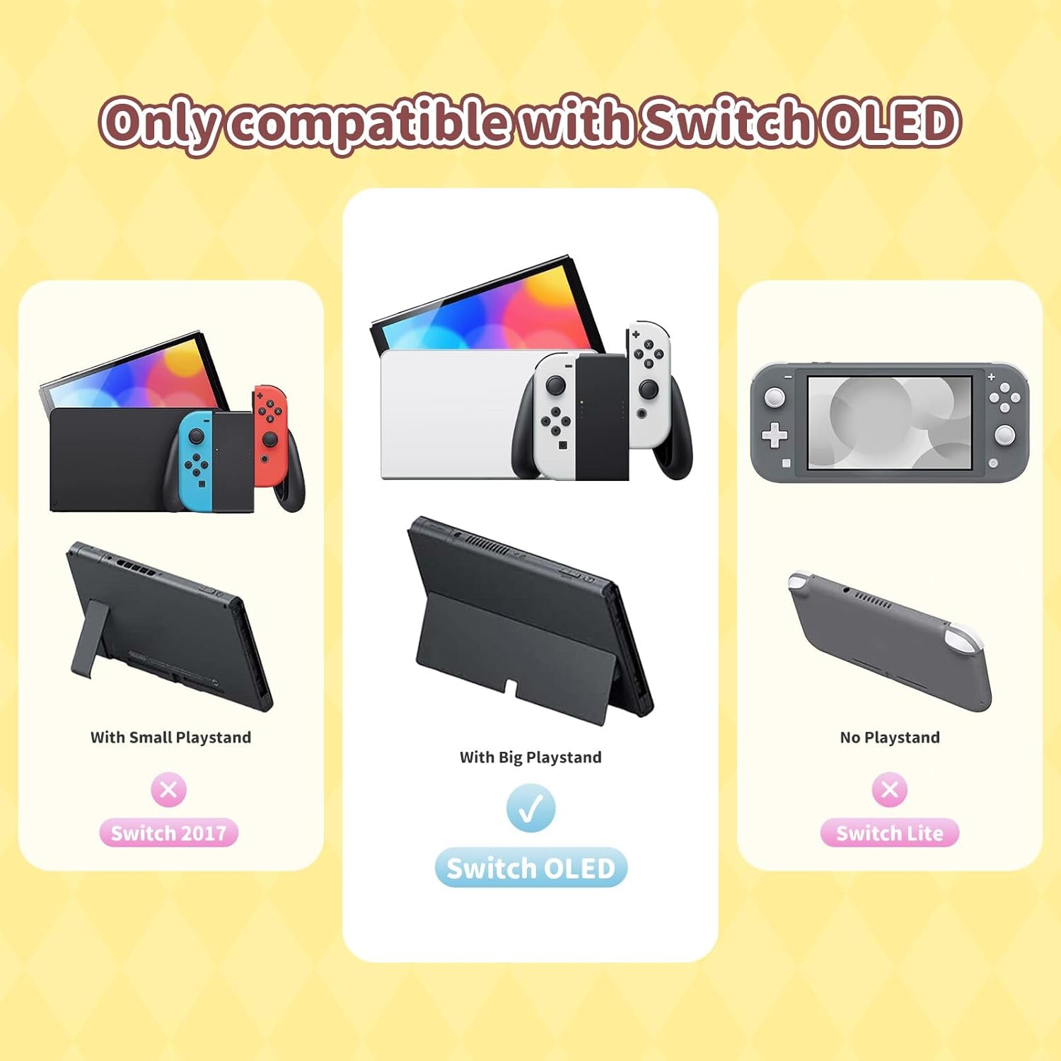 Kuitmor Protective Shell for Switch OLED,Slim Cute Pattern Dockable Cover Case Compatible with Switch OLED,Anti-Scratch and Shock-Absorption Design Cover Skins for Joystick（Pompompurin）